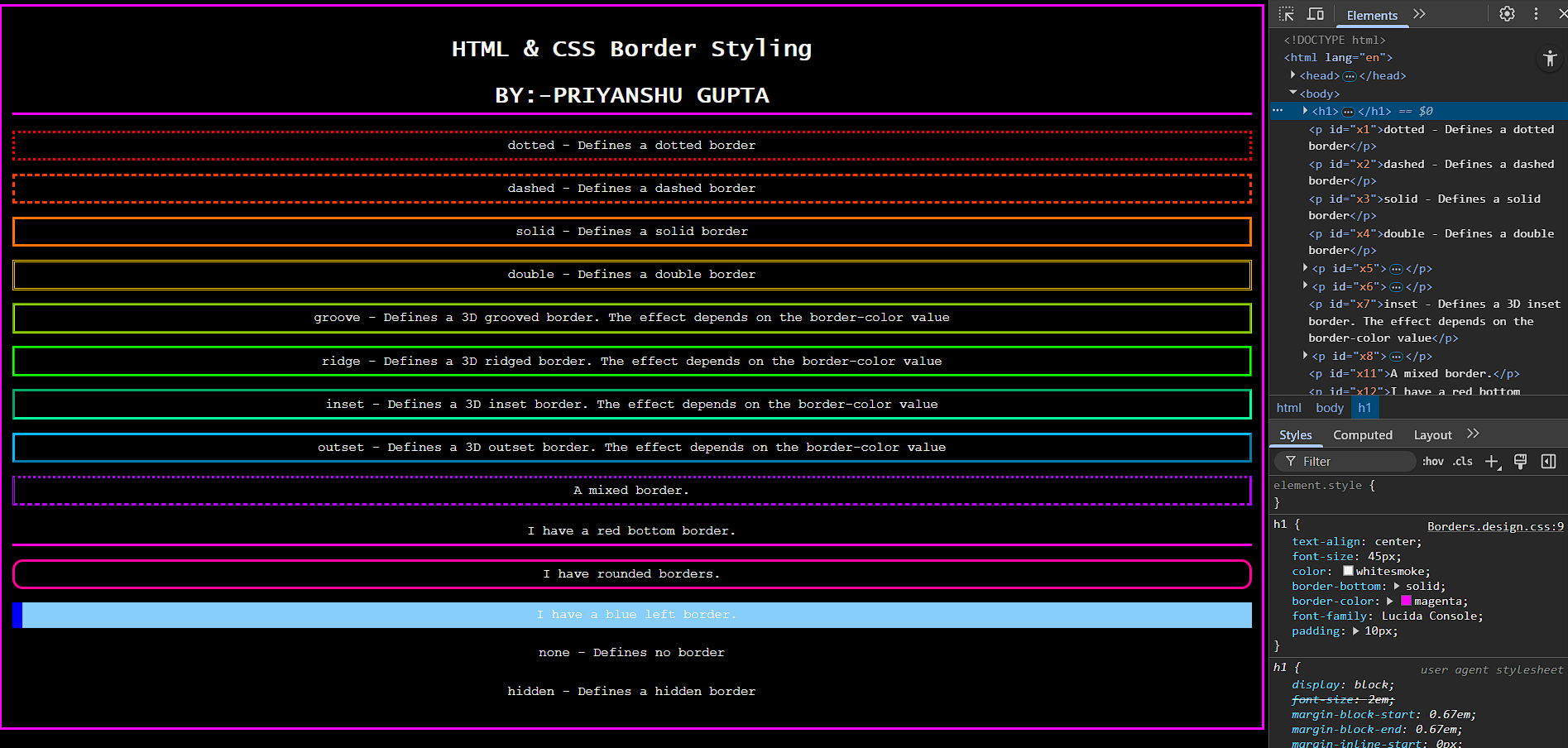Creative Border Designs for Web Pages