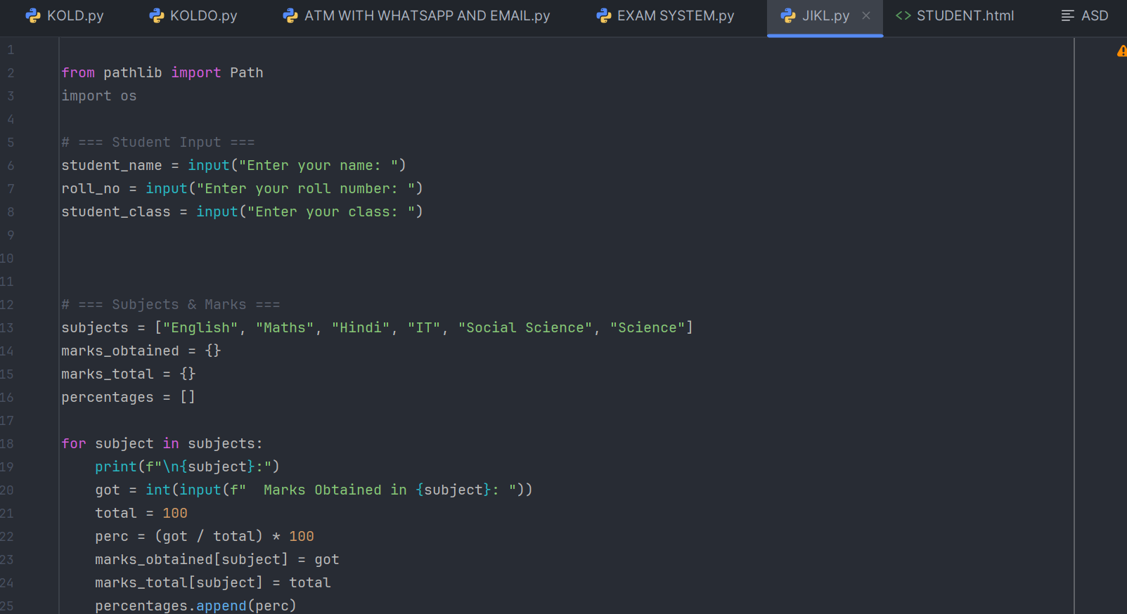 REPORT CARD CREATOR USING JINGA