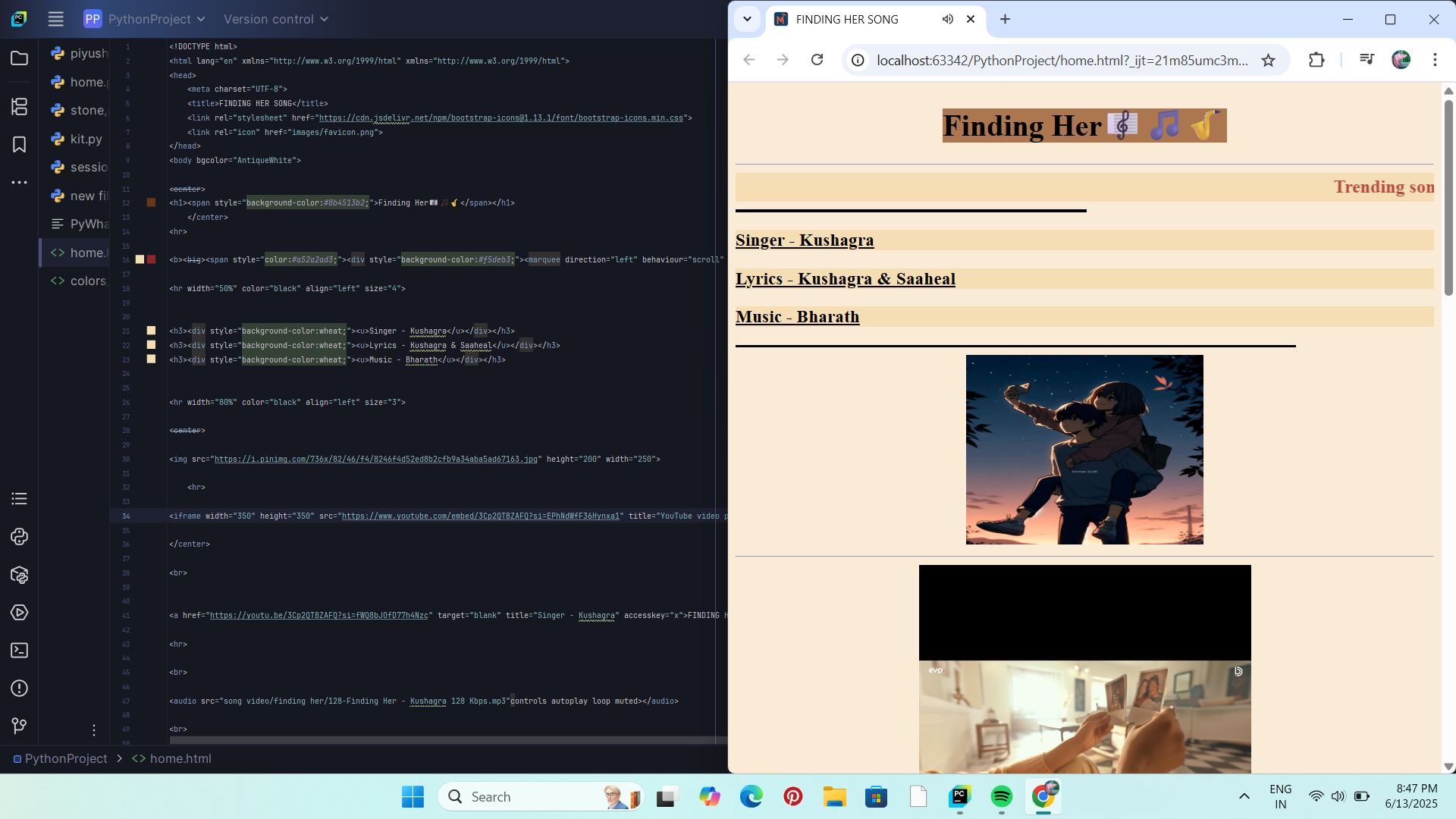 creating song with html