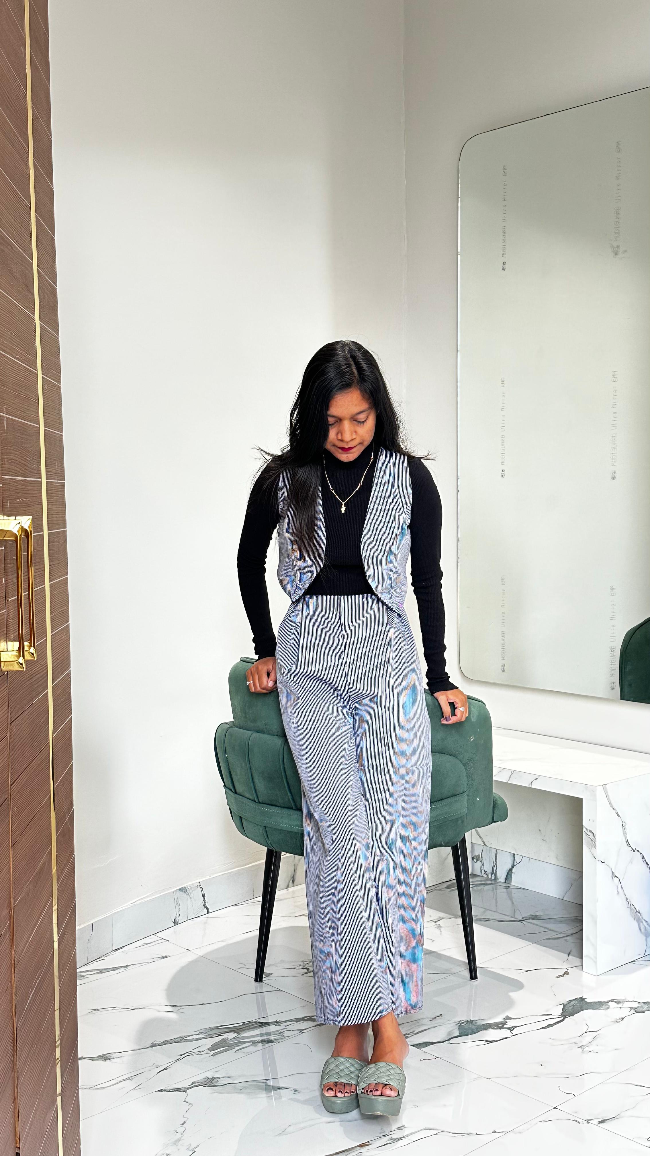 Waist coat & Wide leg pant