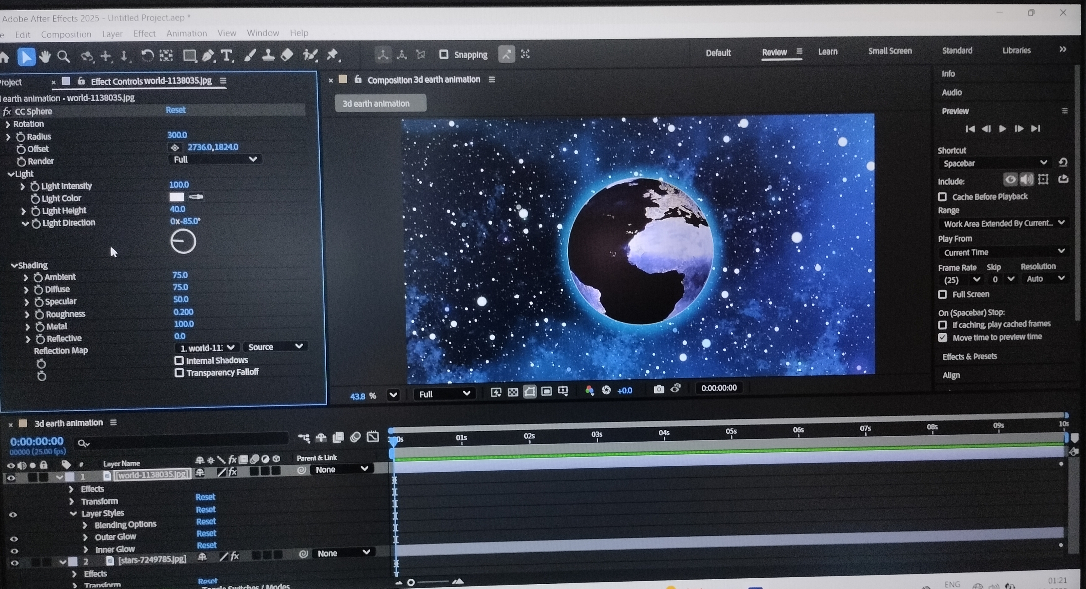Realistic 3D Spinning Earth Animation 🌍🌍
