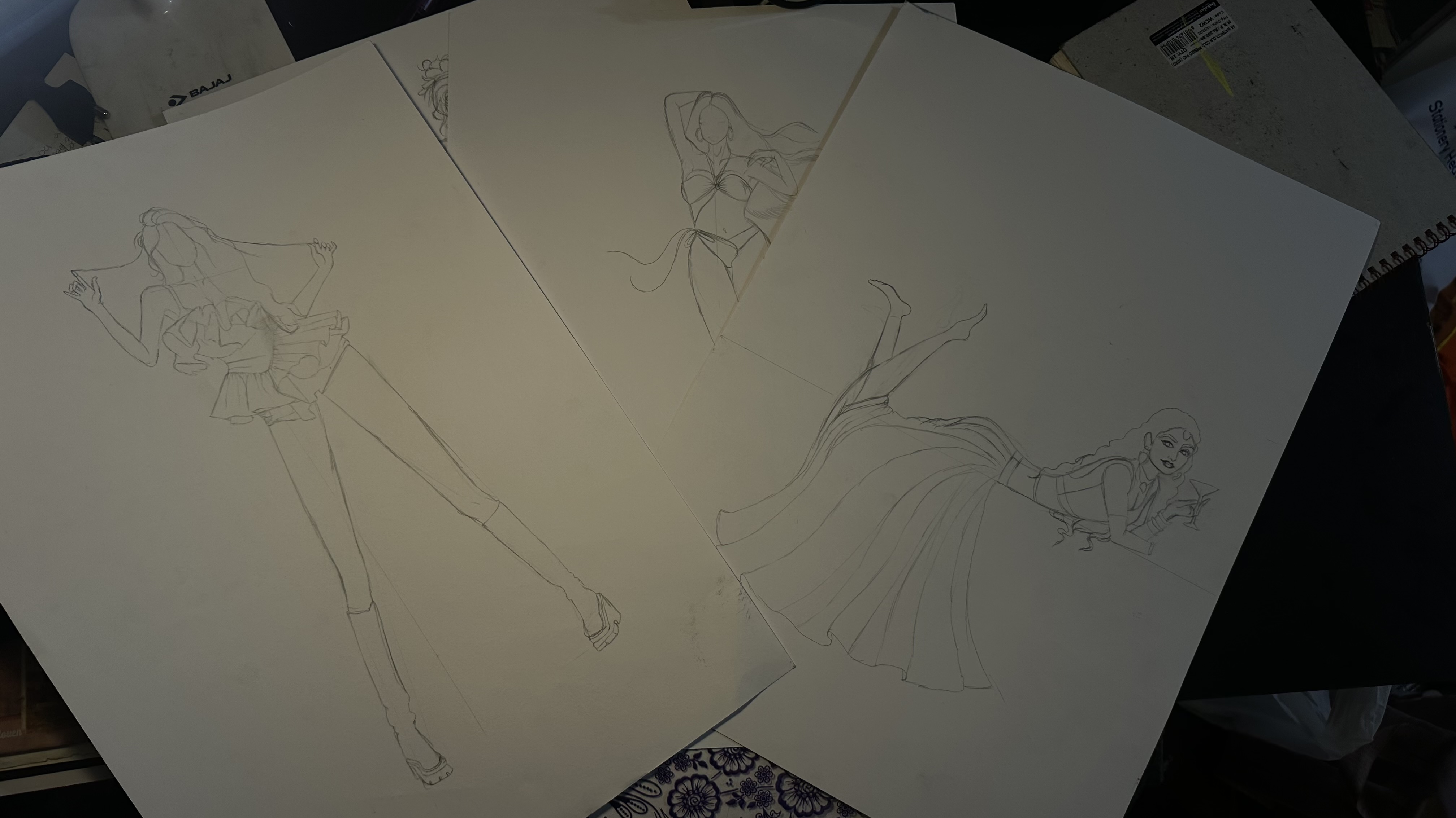 Fashion illustration sketches