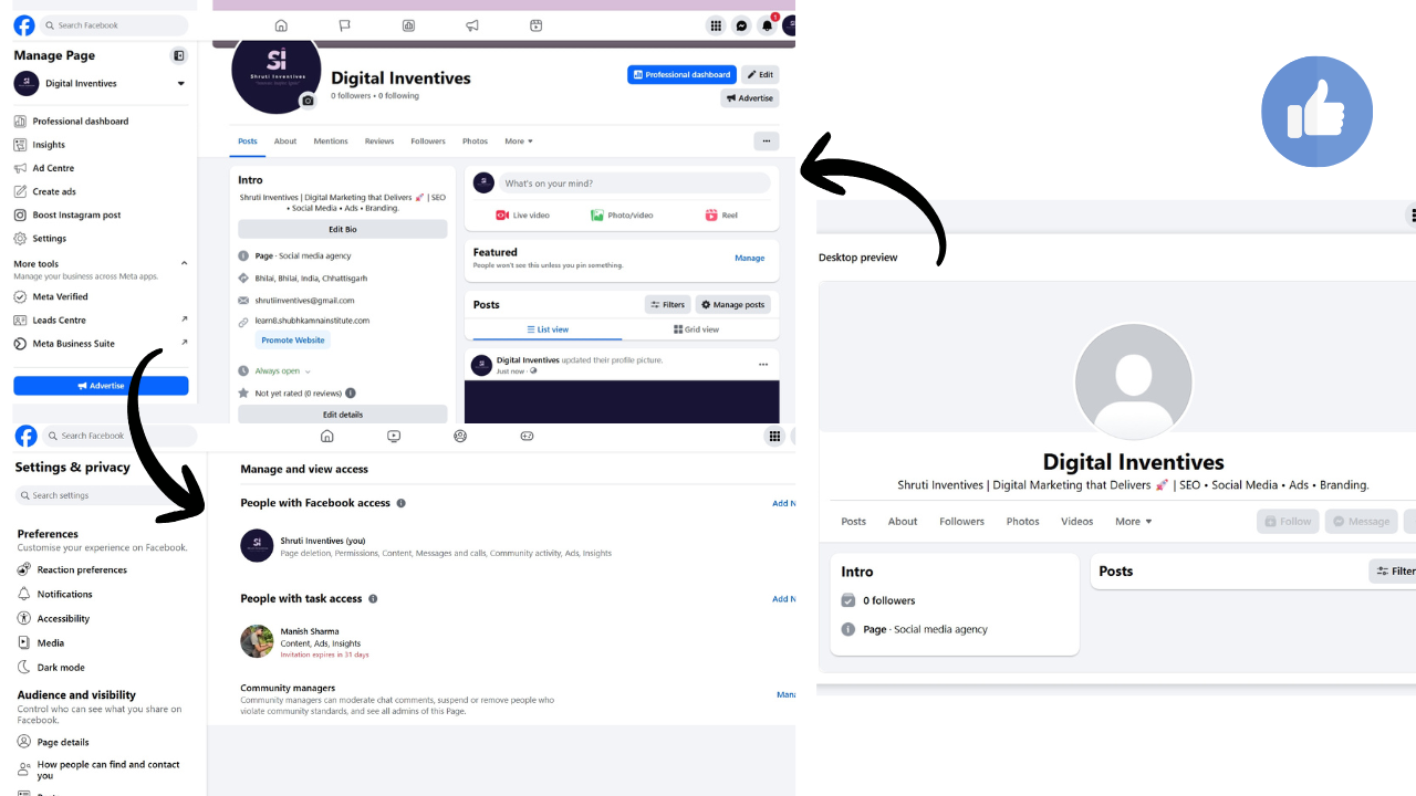 Created Facebook page