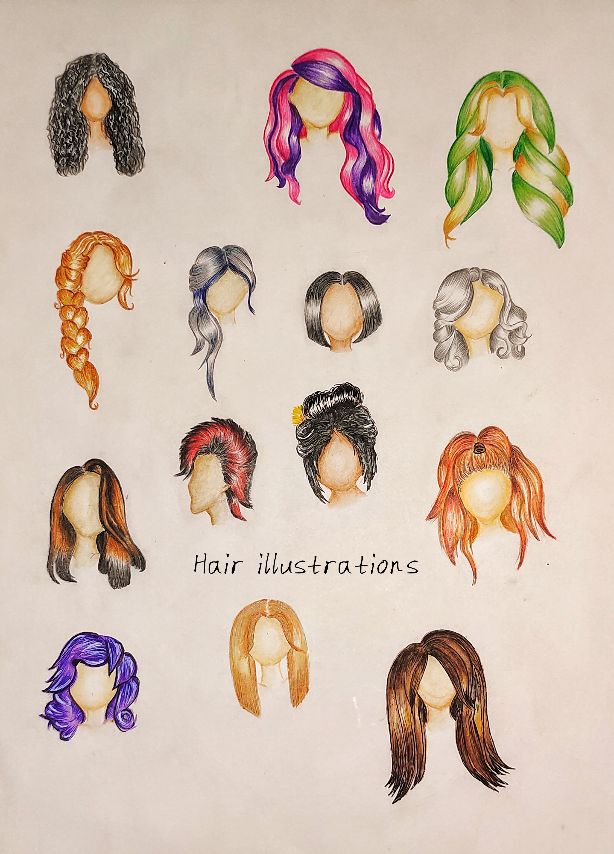 Hair illustrations💁🏻‍♀️
