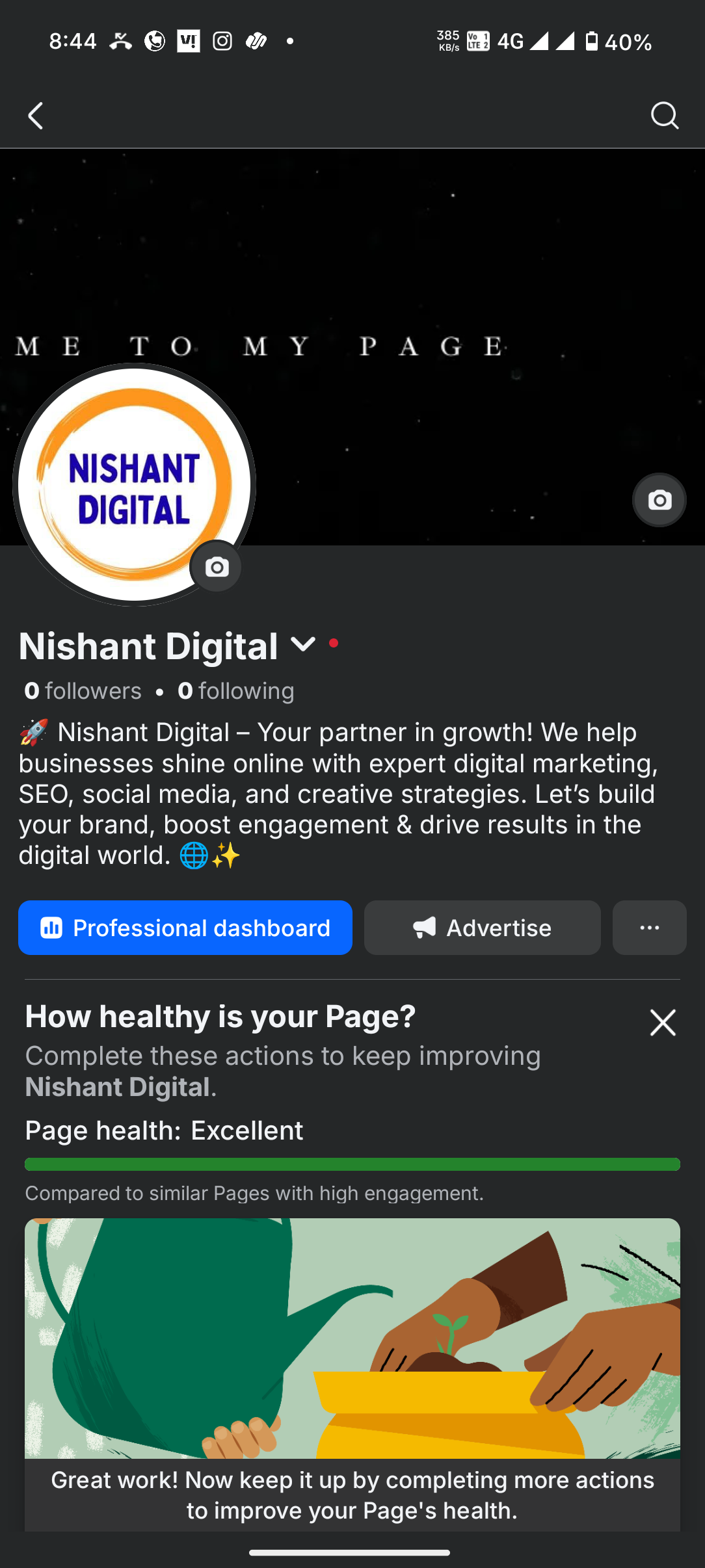 Facebook and Instagram page