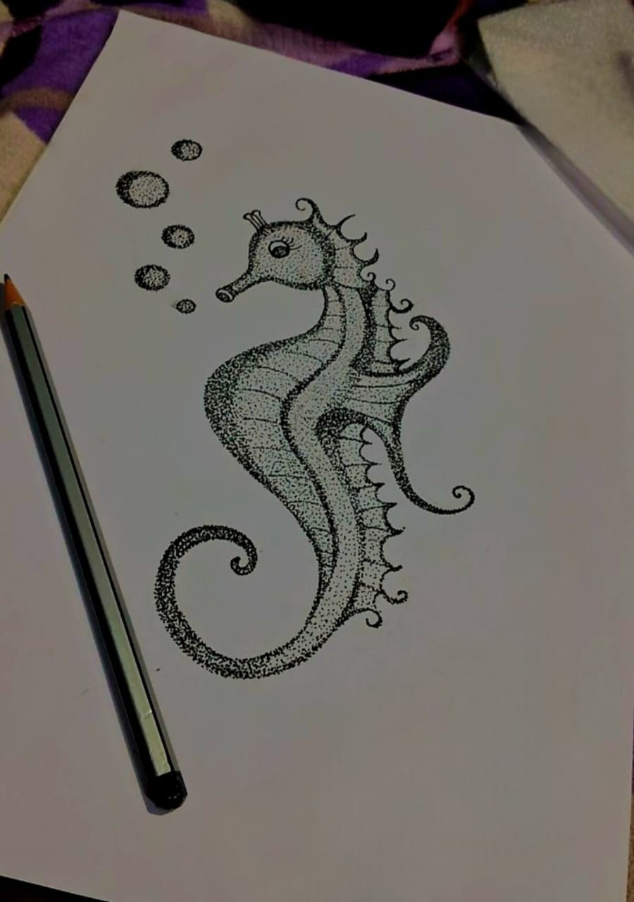 Seahorse Dot Art🖤