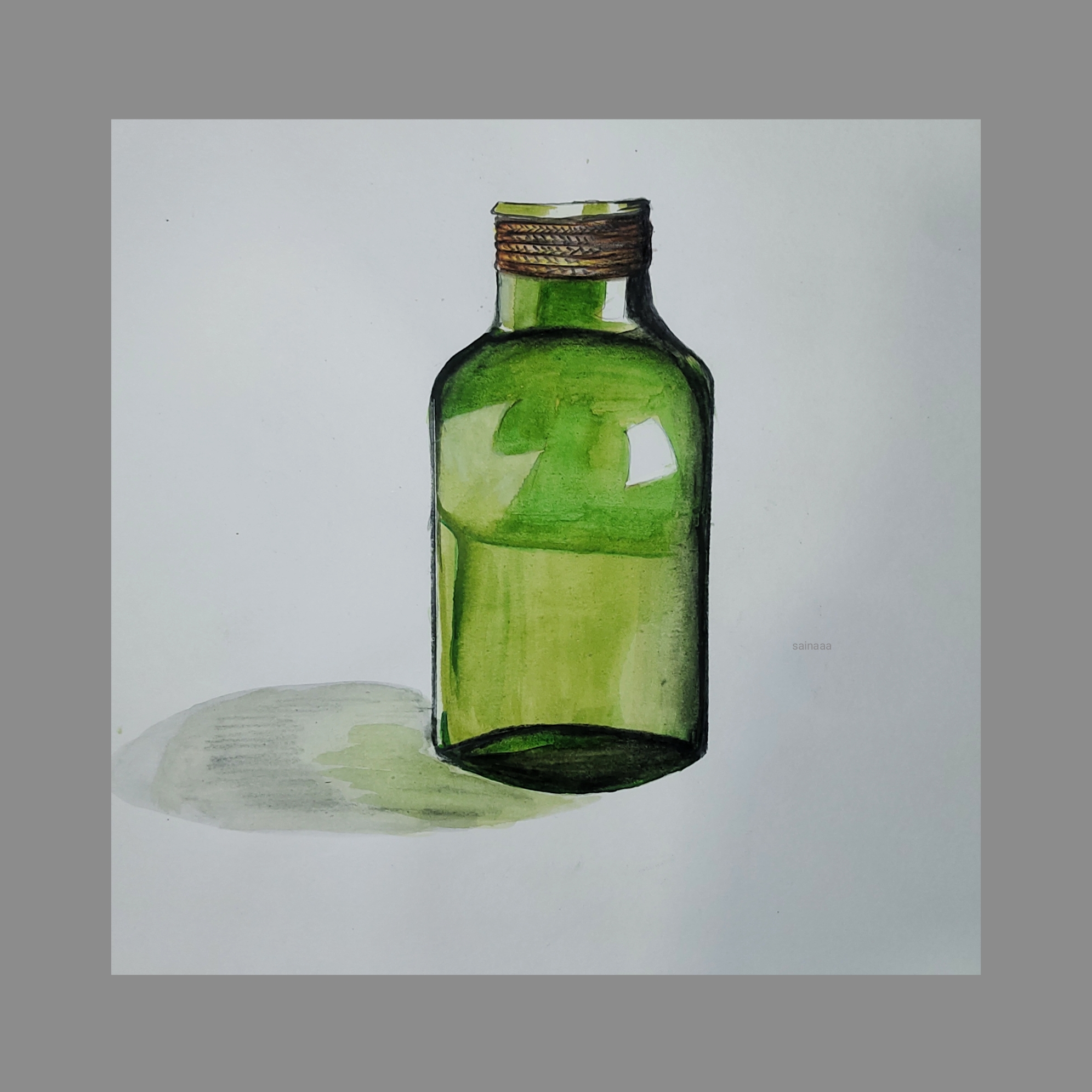 Glass bottle painting