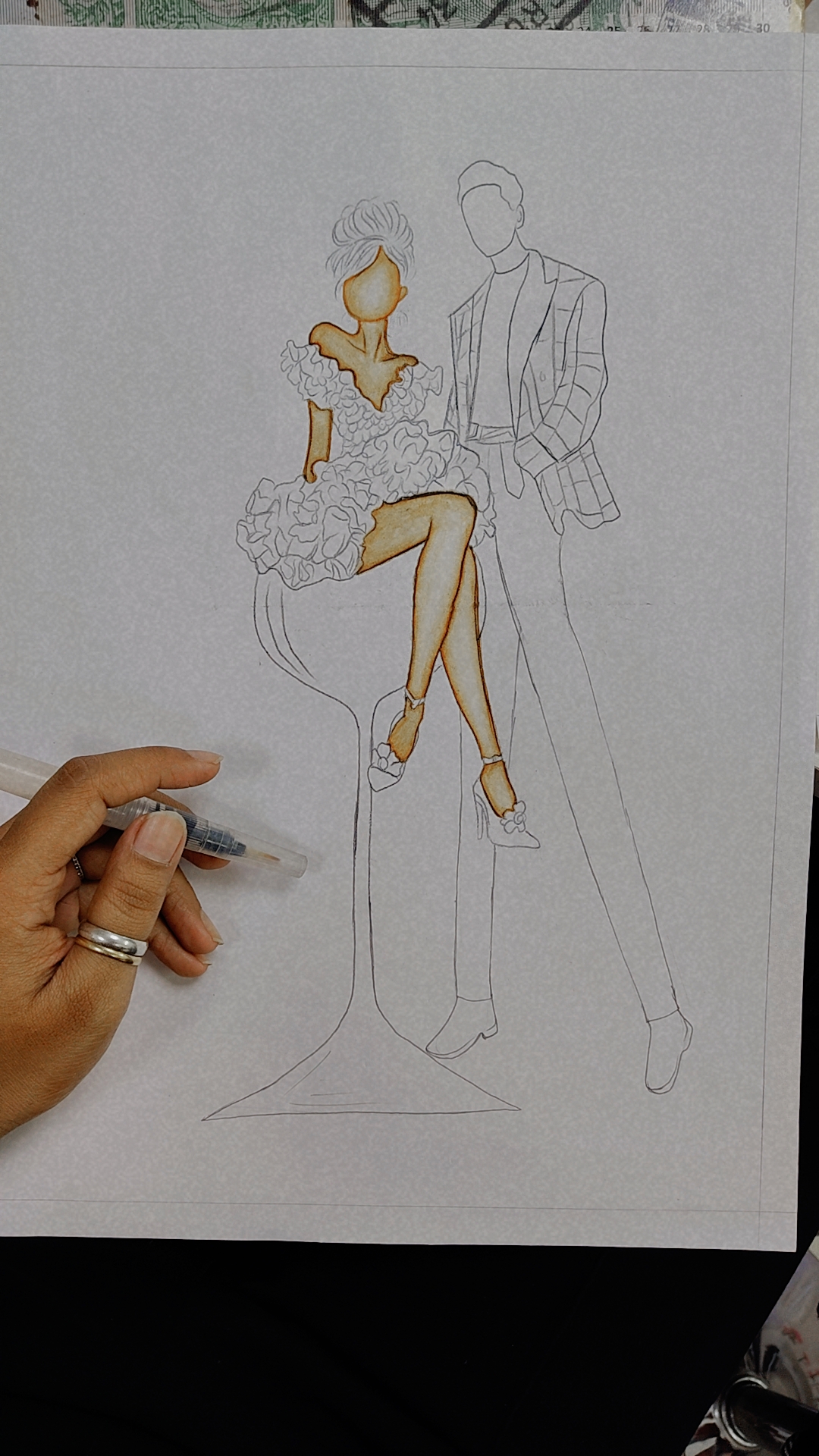 Couple illustration process 🎨🖌️