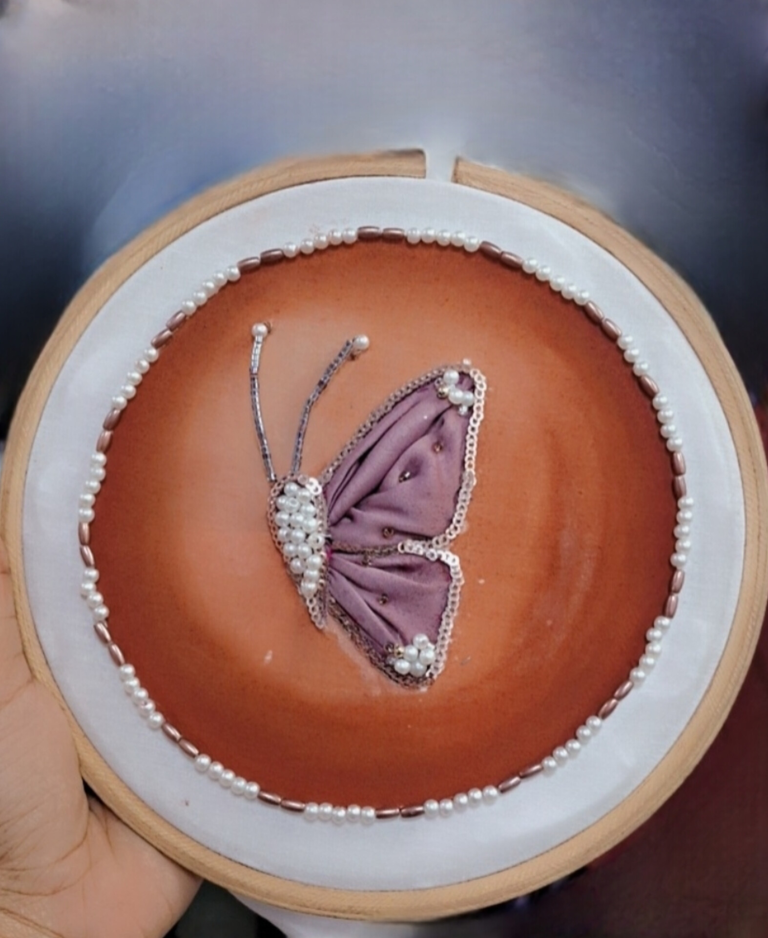 Lilac Butterfly Embroidery