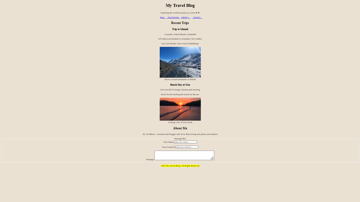 "Semantic HTML Webpage Layout"