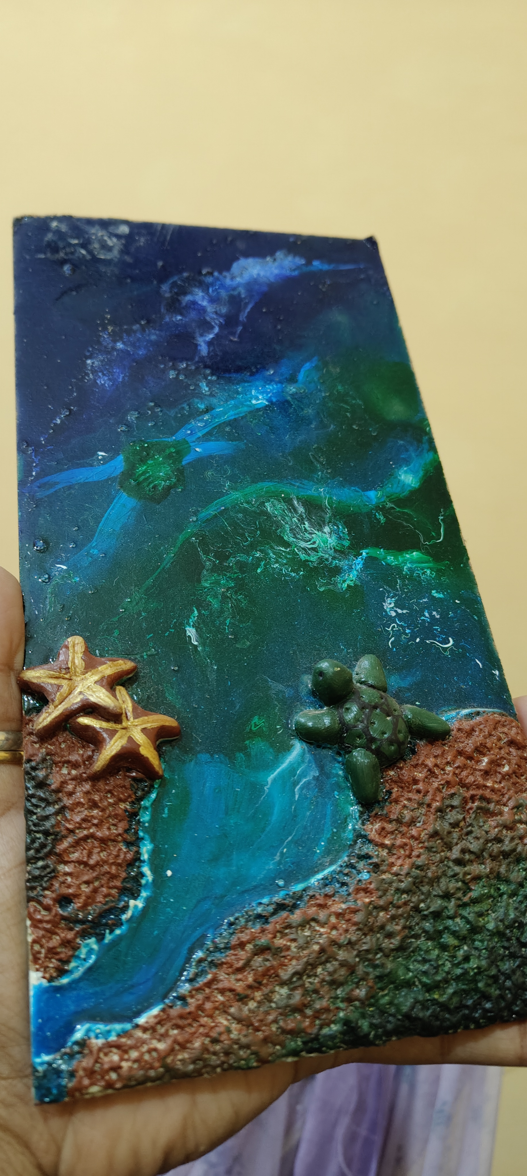 Resin art with glass colour 🎨🖌️