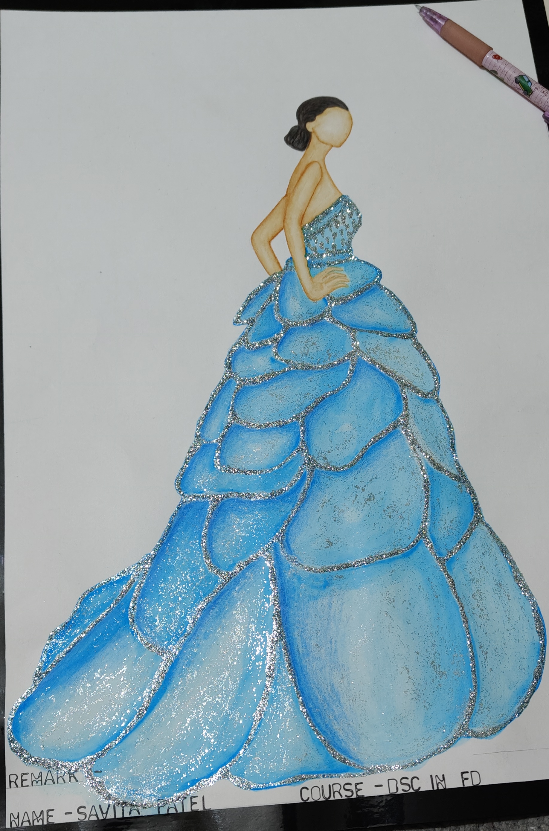 Textured fashion illustration