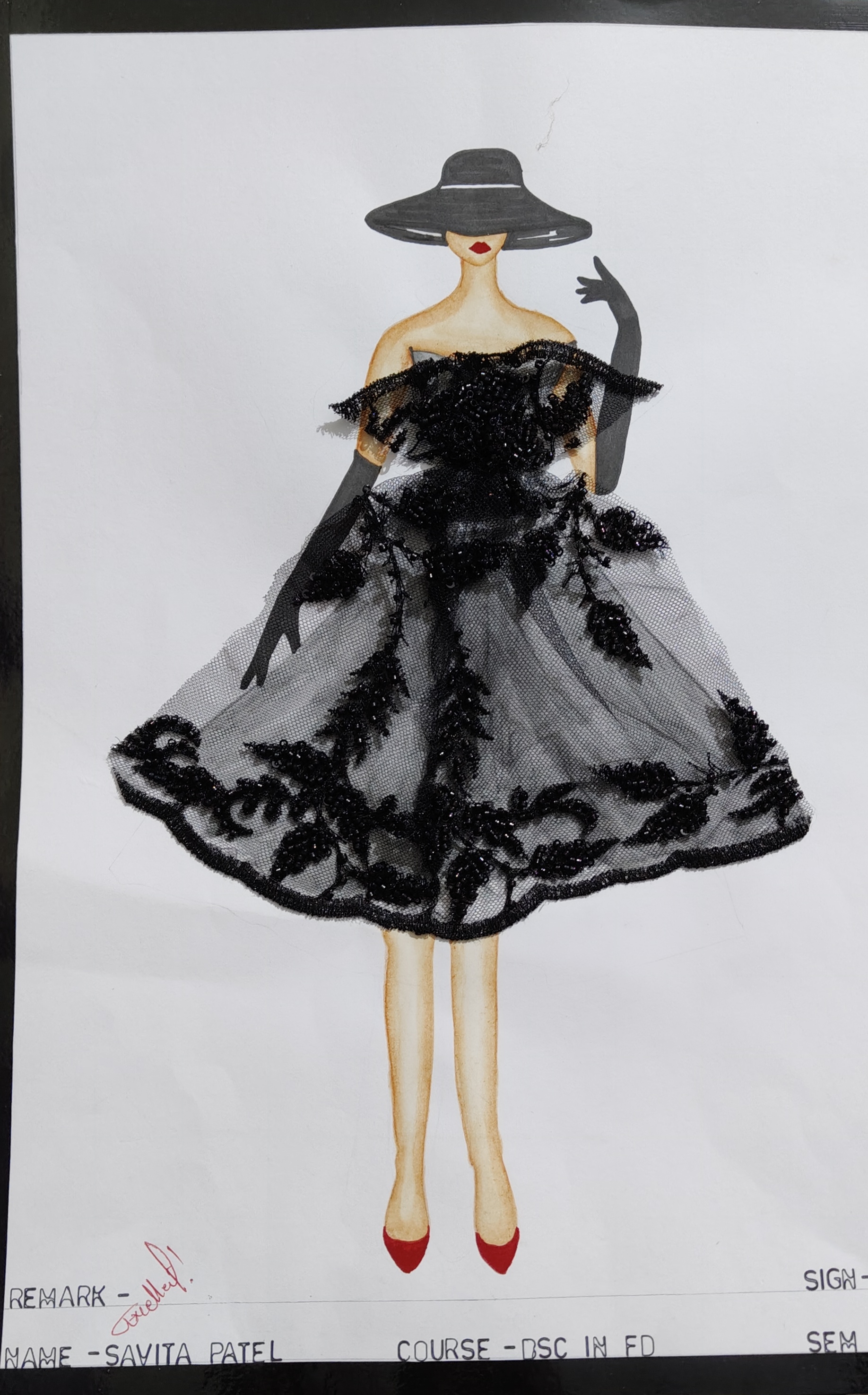 Textured fashion illustration 🎨🖌️