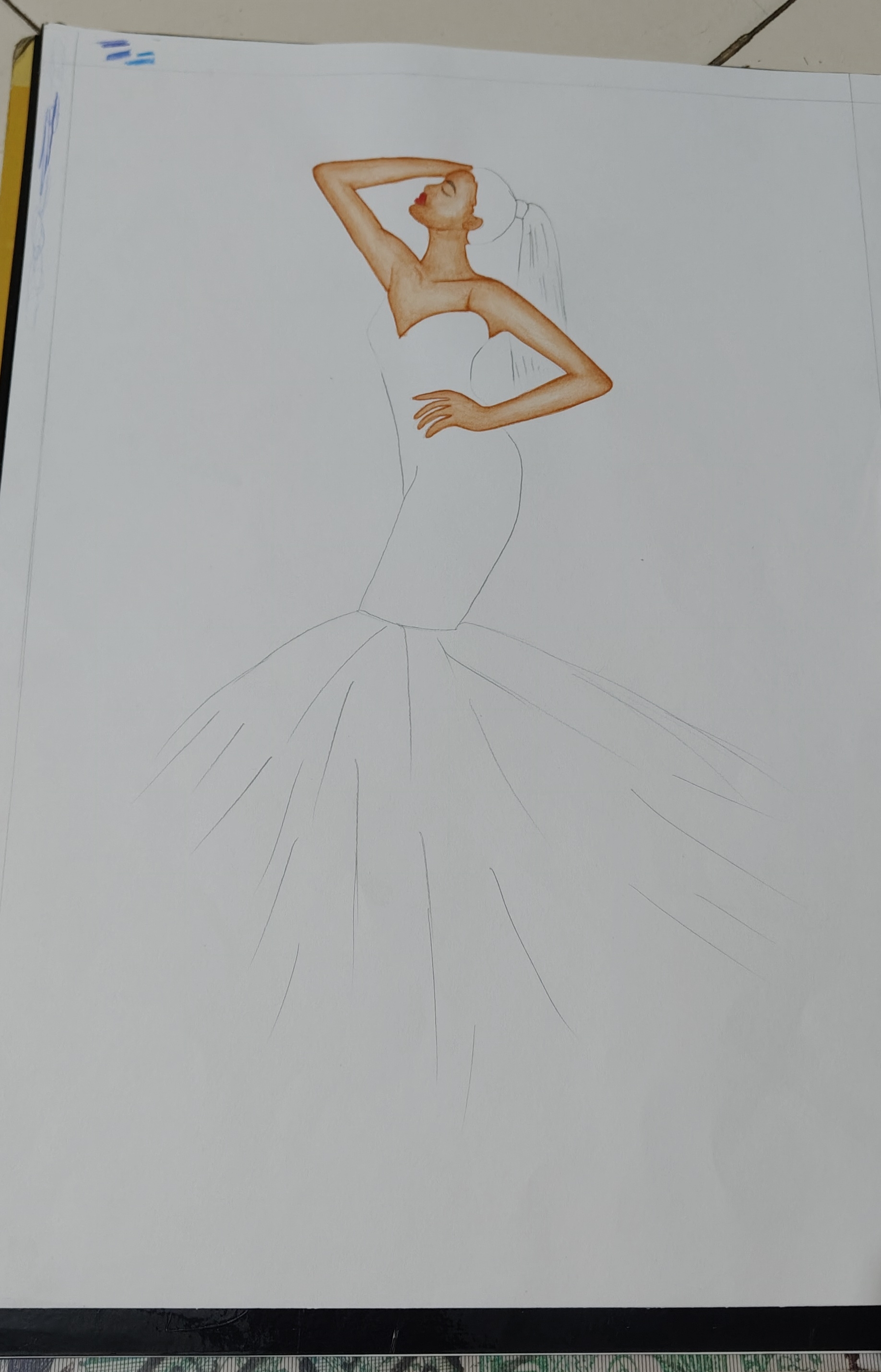 Textured fashion illustration is in process 😃