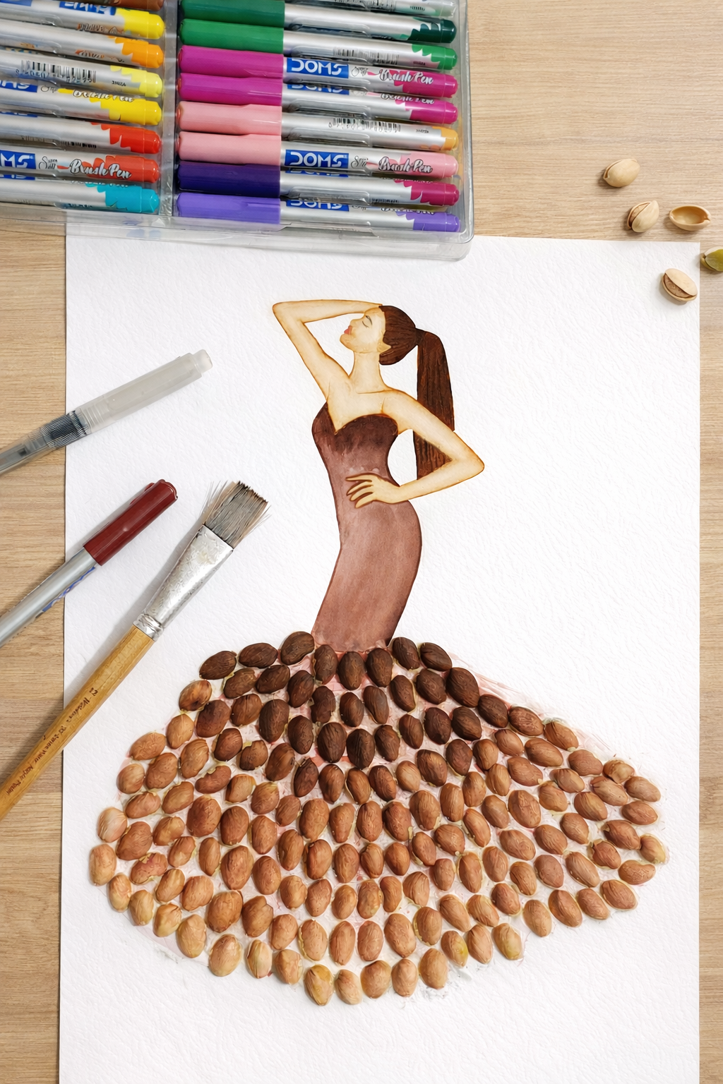 Textured art with pista shells 🎨🖌️